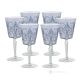 Set de 6 auténticos vasos de agua con pie pintados a mano en cristal de calidad superior.