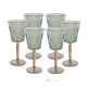 Set de 6 auténticos vasos de agua con pie pintados a mano en cristal de calidad superior.