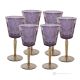 TATUAJE Set de 6 auténticos vasos de agua con pie pintados a mano en cristal de calidad superior.