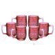 TATUAJE Juego de 6 tazas modernas auténticas pintadas a mano en cristal de calidad superior.