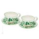 FIORACCIO MUGS set tazas de cereales para el desayuno con platillo Castelli cerámica hecha a mano auténtica Abruzzo Made in Italy
