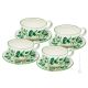 FIORACCIO MUGS juego de 4 tazas de cereales para el desayuno con platillo hecho a mano en cerámica Castelli auténtica Abruzzo Made in Italy