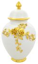 JARRON DE ROSAS DE ORO Jarrón de Cerámica Creaciones Artísticas Estilo Barroco Oro de 24k Hecho en Italia