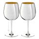 BALLON GLASSES Juego de 2 Copas de Copas Especiales Chapado en Oro y Plata Hecho a Mano Made in Italy