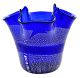 FAZZOLETTO SILVER BAND Centro de mesa Jarrón de cristal de Murano Hoja de plata 925 Venecia