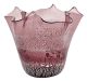 FAZZOLETTO SILVER BAND Centro de mesa Jarrón de cristal de Murano con hoja de plata 925 Venecia