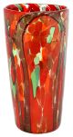 JARRÓN MANCHAS HILOS NEGROS Jarrón de cristal de Murano en pan de oro Venecia hecho a mano Made in Italy