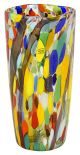 JARRÓN MANCHAS HILOS NEGROS Jarrón de cristal de Murano en pan de oro Venecia hecho a mano Made in Italy
