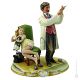 Figura de DOCTOR Y NIÑA Estatua de porcelana Capodimonte hecha a mano en Italia