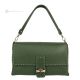 ROMINA bolso de mano y bandolera para mujer, piel auténtica hecha a mano en color verde