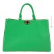 Bolso bandolera de mujer CHICCA Shopper tote en auténtica piel artesanal color verde