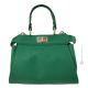 Bolso de mano y bandolera para mujer JOLIE, piel auténtica hecha a mano en color verde